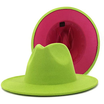 Colors de retalhos de coloração de fedora clássica com fivela de cinto